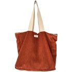 Sac cabas en corduroy terracotta