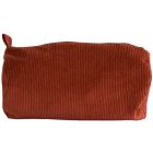 Sac à cosmétique cylindrique format moyen terracotta