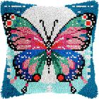 Ens. points noués coussin: papillon bleu