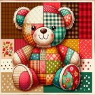 Broderie diamants - patchwork teddy