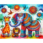 Broderie diamants - colorful jungle animals