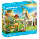 Magic unicorns : licorne fleur d'arc-en-ciel avec fée