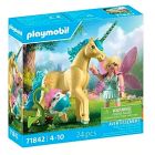 Magic unicorns : licorne fleur de soleil avec fée