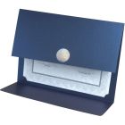 Porte-certificats elite copper médaillon et accents de coin argent marine
