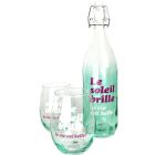 Ensemble 2 verres teintés et bouteilles