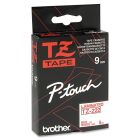 Ruban d'impression p-touch tze 9 mm rouge sur blanc