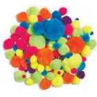 Pompons de couleurs fluorescentes assorties