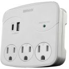 Prise murale de surtension à 3 sorties/ports usb a et c