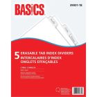 Intercalaires d'index à 5 onglets effaçables
