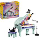 Décoration musicale : piano et chat