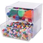 Cube de rangement empilable 2 tiroirs transparent