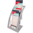 Présentoir pour documentation contemporain pour dépliants, 6-3/4”l argent