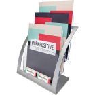 Présentoir pour documentation contemporain pour revues, 11-1/4”l. argent