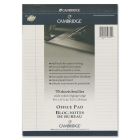 Bloc-notes de bureau cambridge® lettre. ligné 5/16”. 70 feuilles.8-1/2"x11--3/4". blanc
