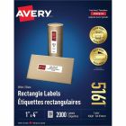 Étiquettes rectangulaires blanches easy peel® boîte de 100 feuilles 4 x 1"  (2000)