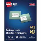 Étiquettes rectangulaires blanches easy peel® boîte de 100 feuilles 4 x 1-1/2"  (1400)