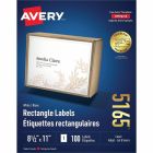 Étiquettes rectangulaires blanches boîte de 100 feuilles 8-1/2 x 11” (100)