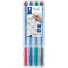 Marqueur effaçable lumocolor® pointe fine. 0,6 mm variés (4)