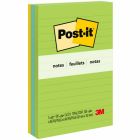 Feuillets originaux post-it® - collection paradis floral 4 x 6 po, lignés bloc de 100 feuillets (pqt 3)
