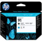Têtes d'impression hp 91 noir/cyan