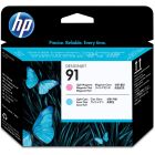 Têtes d'impression hp 91 magenta pâle/cyan pâle
