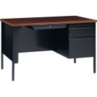 Bureau à caisson simple fortress 48 x 30 x 29-1/2 po h noyer/noir