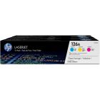 Cartouche de toner hp 126a emballage économique cyan, magenta, jaune (3)