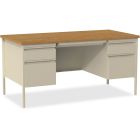 Bureau à caisson double fortress chêne/mastic