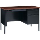 Bureau à caisson simple fortress 45-1/2 x 24 x 29-1/2 po h noyer/noir