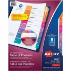 Intercalaires ready index® couleurs variées. 1 jeu. imprimés. 1-8