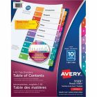 Intercalaires ready index® couleurs variées. 1 jeu. imprimés. 1-10