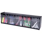 Unités de rangement inclinées et emboîtables 5 compartiments 23-5/8 x 5-1/4 x 6-1/2"h