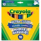 Marqueurs lavables ultra-clean pointe large couleurs classiques - boîte de 10