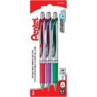 Stylos à bille roulante rétractable energel® pointe 0,7 mm variés (pqt 3)