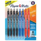 Stylo à bille rétractable paper mate® gel paquet de 8 couleurs variées