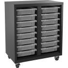 Unité de rangement mobile avec bacs 30 x 18 x 36 po h noir