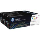 Cartouche de toner hp 305a emballage économique (3) cyan, magenta, jaune