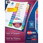 Intercalaires ready index® couleurs variées. 6 jeux. imprimés. 1 - 12