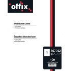 Étiquettes blanches offix® 8-1/2 x 11" (100)