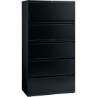 Classeur latéral 5 tiroirs. 36 x 19 x 68 po. h. 202 lbs. noir
