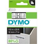 Cartouches d1 pour étiqueteuses dymo® 12 mm x 7 m noir sur blanc