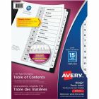 Intercalaires ready index® noir sur blanc. imprimés. 1-15