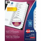 Intercalaires ready index® noir sur blanc. imprimés. 1-12