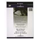 Bloc-notes de bureau cambridge® lettre. quadrillé, 4 car./po., 80 feuilles. blanc