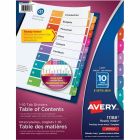 Intercalaires ready index® couleurs variées. 6 jeux. imprimés. 1-10 onglets