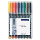 Marqueur permanent lumocolor® moyenne. 1,0 mm paquet de 8 couleurs variées