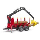 Remorque forestière avec grue + 4 bûches