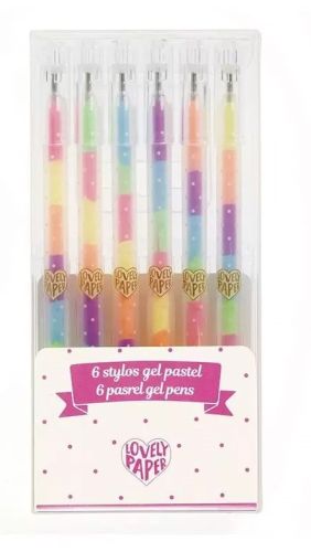 6 stylos gel pastel