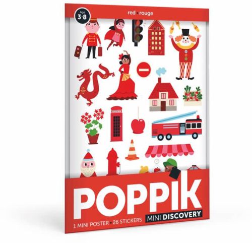 Poppik mini ville rouge 26 stickers