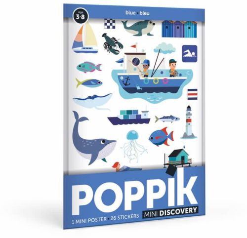 Poppik mini mer bleu 26 stickers